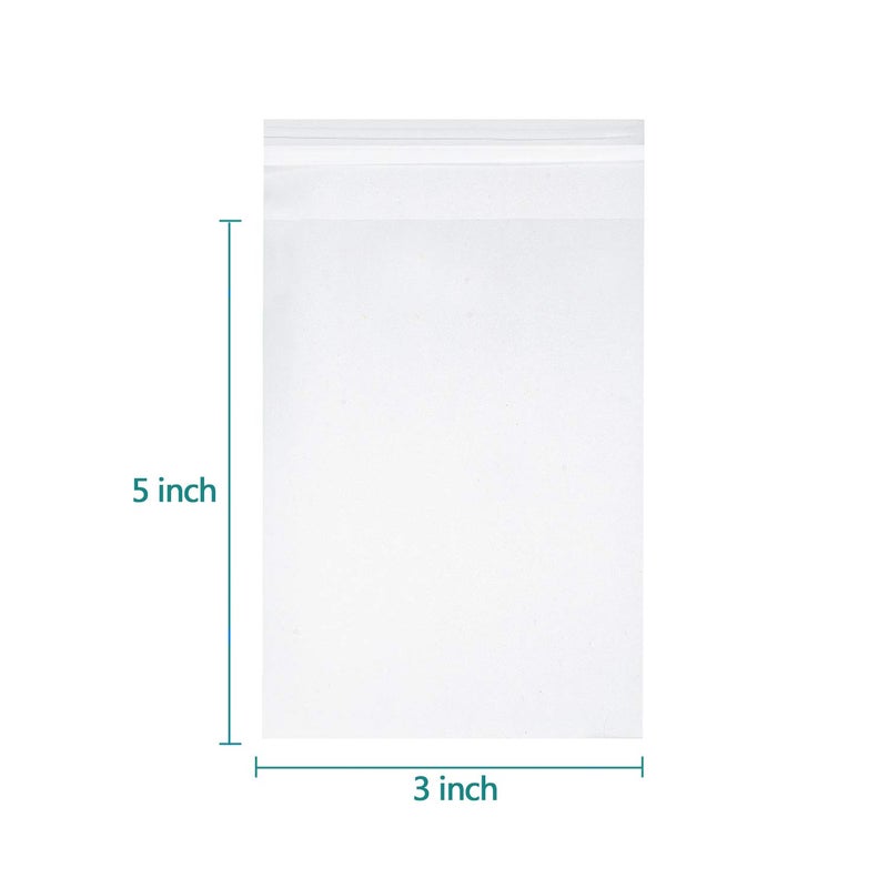 joybest 1000 Pack - 3 x 5 Inch Clear Cellophane Bags, Self Sealing Cello Plastic Poly Bags for Cookie, Treats, Candy, Bakery, Party Favors - Image 2
